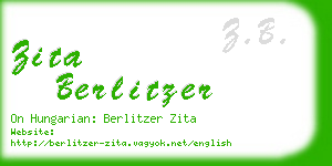 zita berlitzer business card